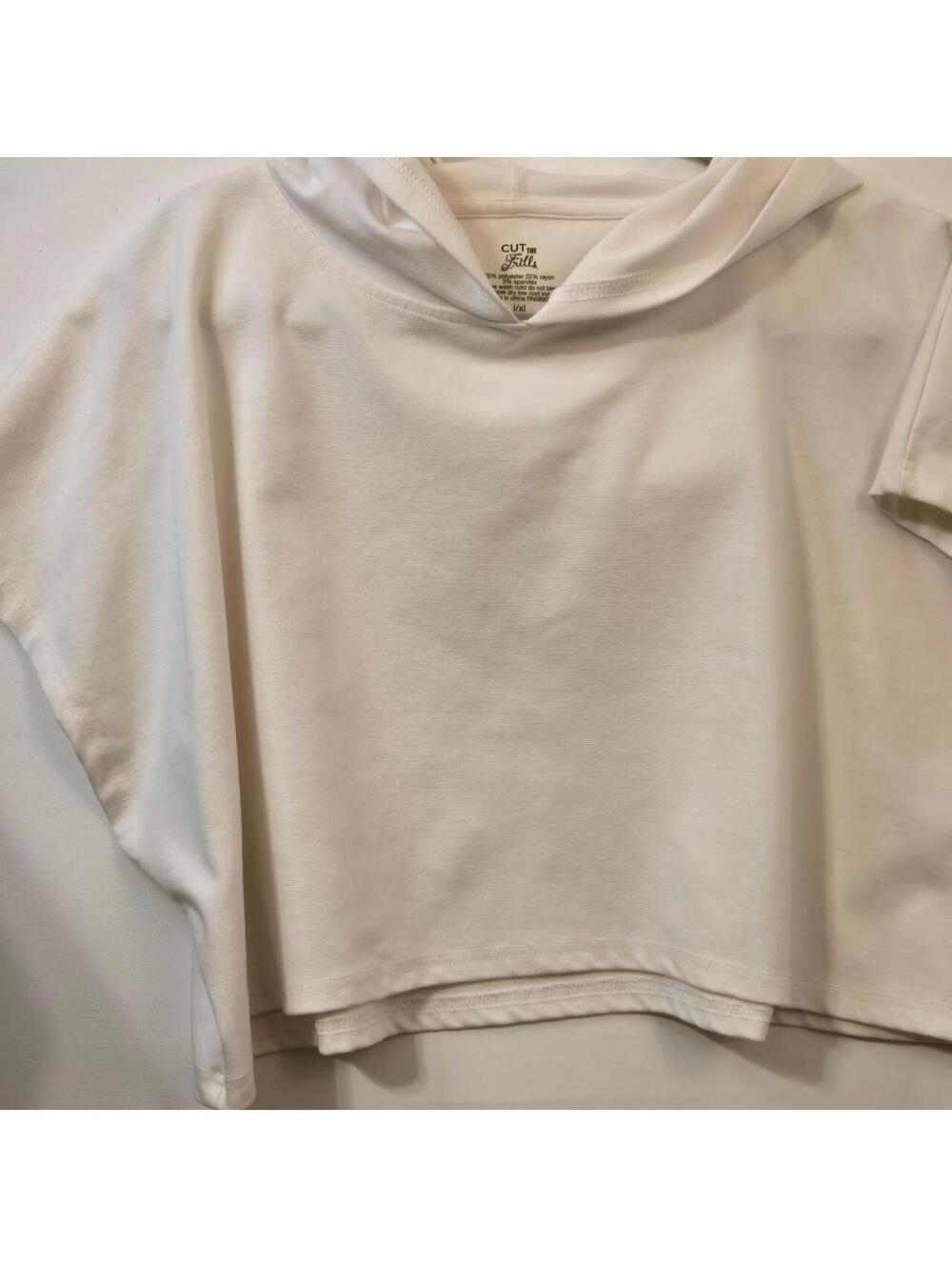 Women's White and Cream Hoody